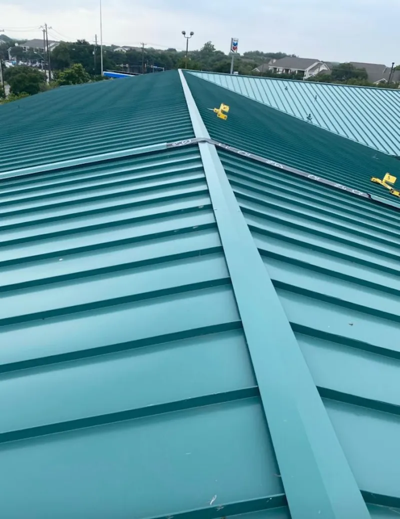 Green commercial metal roof ridge and valley for Metal Roof Repair in Marlboro